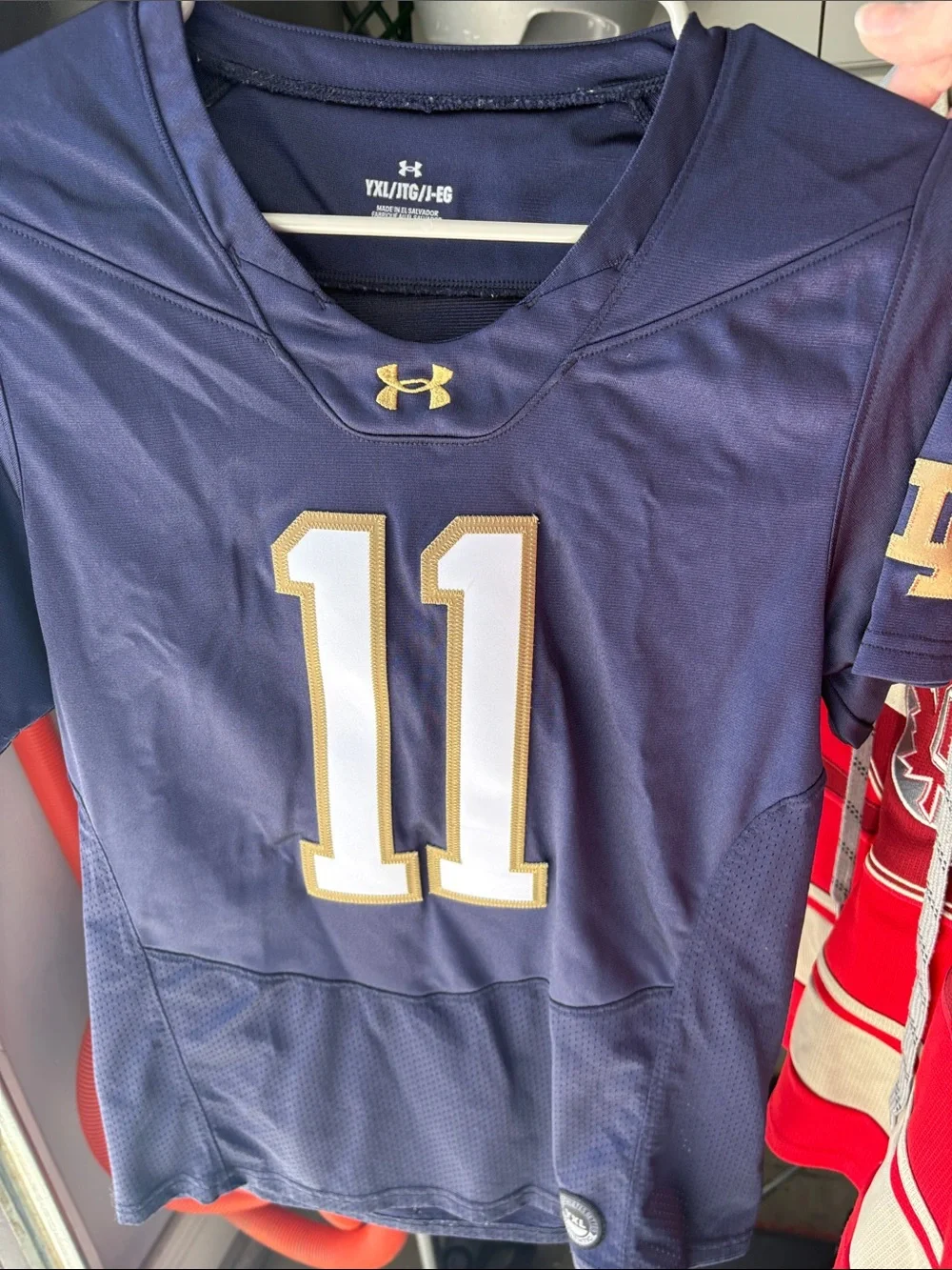 Under Armour Notre Dame Performance Football Jersey Youth XL - Picture 1 of 4